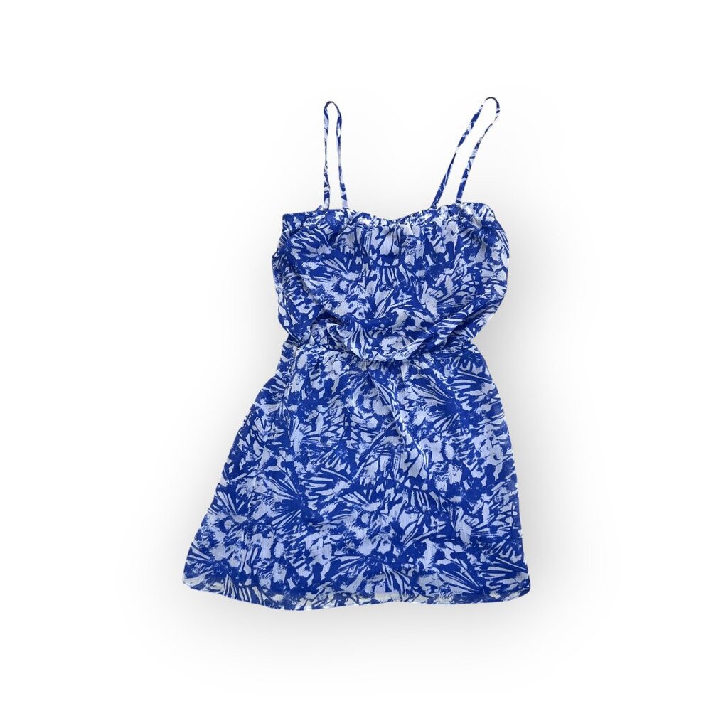 Express Blue & White Printed Dress – Size S